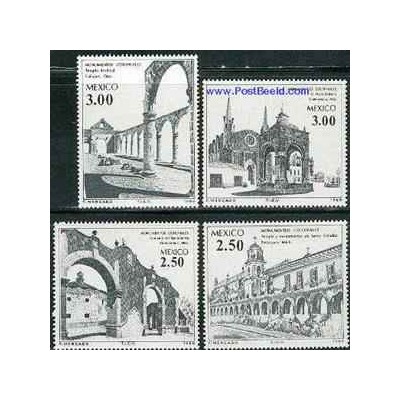  4 عدد تمبر بناهای تاریخی - مکزیک 1980 