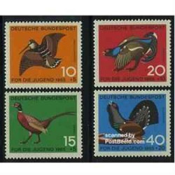 4 عدد تمبر جوانان - پرندگان - جمهوری فدرال آلمان 1965