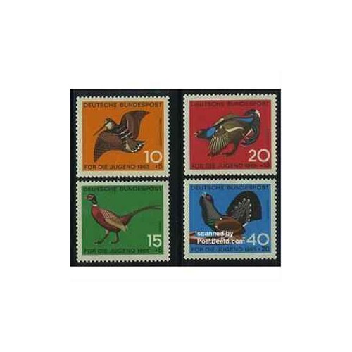 4 عدد تمبر جوانان - پرندگان - جمهوری فدرال آلمان 1965