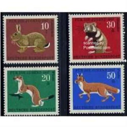 4 عدد تمبر جوانان - حیوانات - جمهوری فدرال آلمان 1967