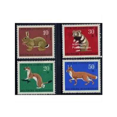 4 عدد تمبر جوانان - حیوانات - جمهوری فدرال آلمان 1967
