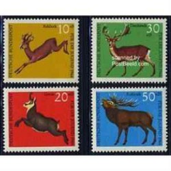 4 عدد تمبر جوانان - حیوانات - جمهوری فدرال آلمان 1966