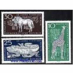 3 عدد تمبر باغ وحش برلین - جمهوزی دموکراتیک آلمان 1965