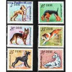 6 عدد تمبر سگها - جمهوری دموکراتیک آلمان 1976 