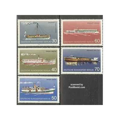 5 عدد تمبر کشتی ها - برلین آلمان 1975