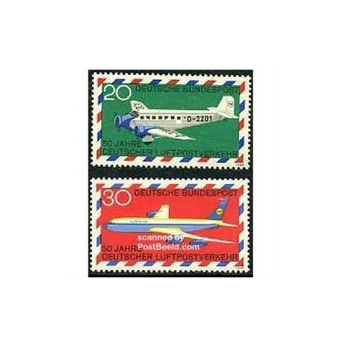2 عدد تمبر هوانوردی - جمهوری فدرال آلمان 1969