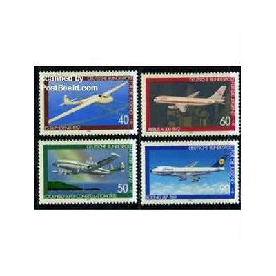4 عدد تمبر جوانان - هوانوردی - جمهوری فدرال آلمان 1980