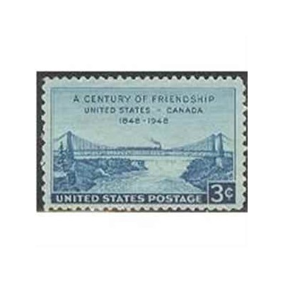 1 عدد تمبر صدمین سال روابط دوستانه با کانادا - آمریکا 1953 