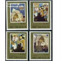 4 عدد تمبر کریستمس - نیکاراگوئه 1987