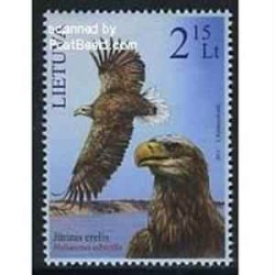 1 عدد تمبر کتاب قرمز - تمبر عقاب دم سفید دریائی - لیتوانی 2011 