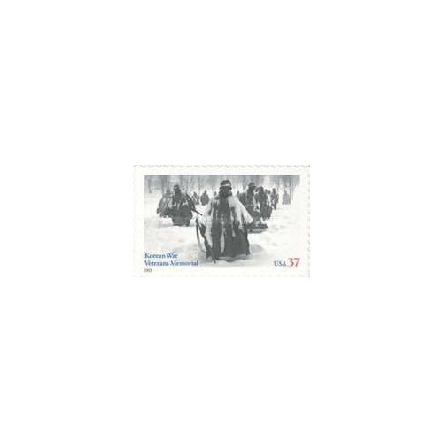 1 عدد تمبر یادبود جانبازان کره ای - خود چسب - آمریکا 2003