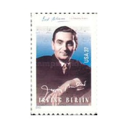 1 عدد تمبر ایروینگ برلین -  موسیقیدان - خود چسب - آمریکا 2002