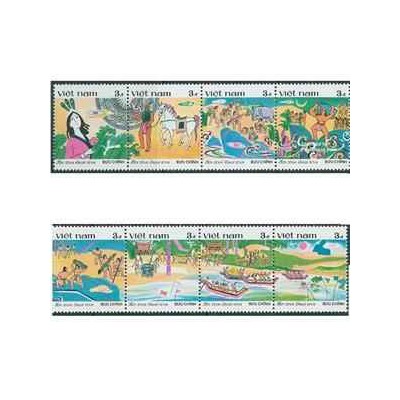 8 عدد تمبر افسانه های پریان - ویتنام 1987 