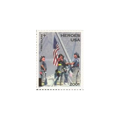 1 عدد تمبر قهرمانان سال 2001، تمبر خیریه - خود چسب - آمریکا 2002