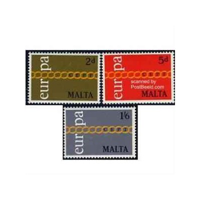3 عدد تمبر مشترک اروپا -  Europa Cept - مالت 1971
