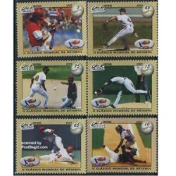 6 عدد تمبر  بیسبال - کوبا 2009