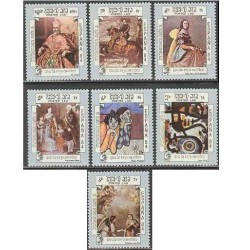 7 عدد تمبر تابلو - اسپانیا 84 -  لائوس 1984