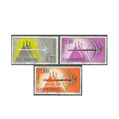 3 عدد تمبر تحویل اختصاصی - سان مارینو 1966