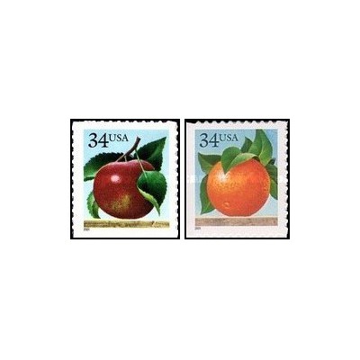 1 عدد تمبر سری پستی - میوه ها - خود چسب - آمریکا 2001