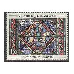 1 عدد تمبر تابلو نقاشی کلیسای جامع Sens - فرانسه 1965