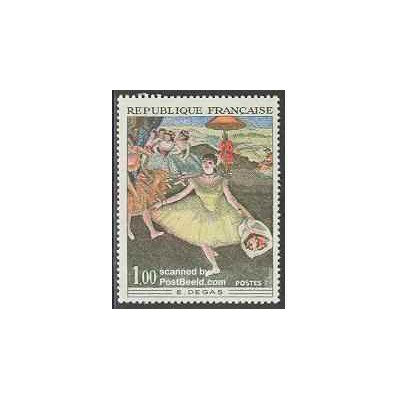 1 عدد تمبر تابلو اثر دگاس - فرانسه 1970