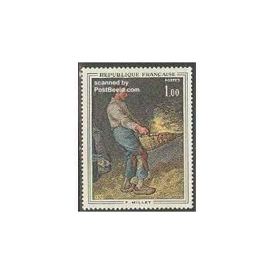 1 عدد تمبر تابلو اثر میلت - فرانسه 1971
