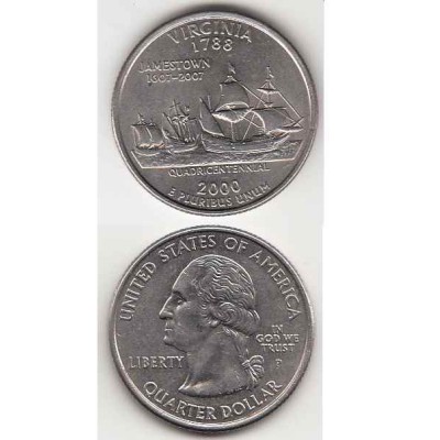 سکه کوارتر - ایالت ویرجینیا - آمریکا 2000