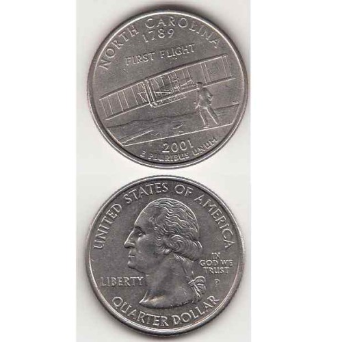 سکه کوارتر -ایالت کارولینای شمالی - آمریکا 2001