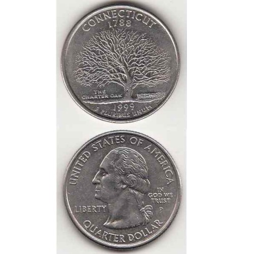 سکه کوارتر - ایالت کانکتیکات - آمریکا 1999