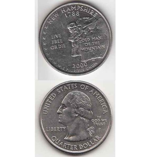 سکه کوارتر - ایالت نیوهمشایر - آمریکا 2000