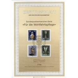 برگه اولین روز انتشار تمبرهای خیریه- لیوان های قیمتی - جمهوری فدرال آلمان 1986