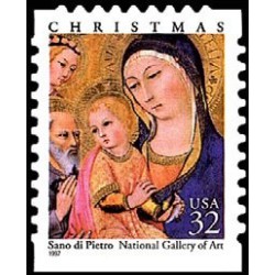 1 عدد تمبر کریسمس - خود چسب - آمریکا 1997