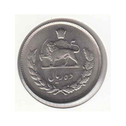 سکه ده ریال محمدرضا پهلوی 1350 بانکی با کاور - ح