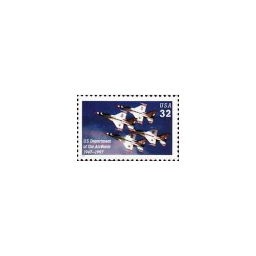 1 عدد تمبر اسکادران نمایش هوایی تاندربردز - آمریکا 1997