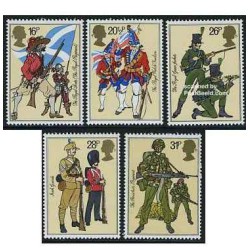5 عدد تمبر یونیفرمها - انگلیس 1983