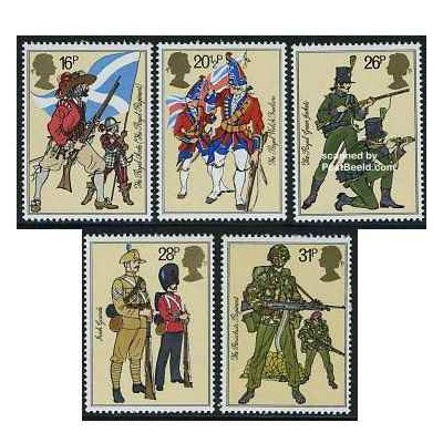 5 عدد تمبر یونیفرمها - انگلیس 1983