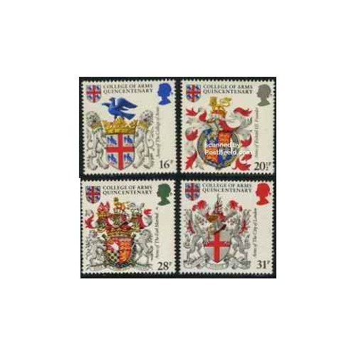 4 عدد تمبر نشانهای نظامی - انگلیس 1984