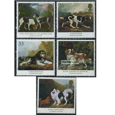 5 عدد تمبر سگها - انگلیس 1991
