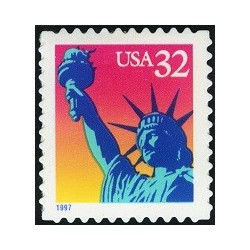 1 عدد تمبر سری پستی - مجسمه آزادی - خودچسب - آمریکا 1997