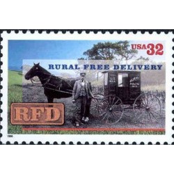 1 عدد تمبر ارسال رایگان روستایی - آمریکا 1996