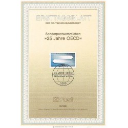 برگه اولین روز انتشار تمبر بیست و پنجمین سالگرد OECD - جمهوری فدرال آلمان 1986