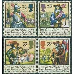 4 عدد تمبر جنگهای داخلی - انگلیس 1992