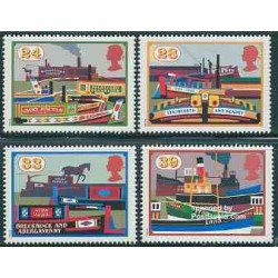 4 عدد تمبر کانالها (آب راه) - انگلیس 1993