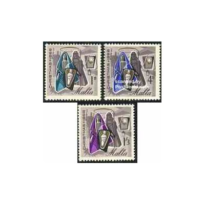 3 عدد تمبر کریستمس - مالت 1966