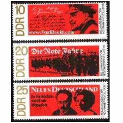 3 عدد تمبر انقلاب نوامبر - جمهوری دموکراتیک آلمان 1968