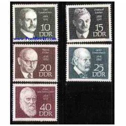 5 عدد تمبر چهره های مشهور - جمهوری دموکراتیک آلمان 1968