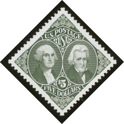 1 عدد تمبر روسای جمهور - جورج واشنگتن و اندرو جکسون - آمریکا 1994 ارزش روی تمبر 5 دلار