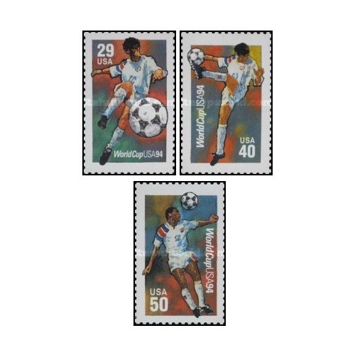 3 عدد تمبر جام جهانی فوتبال - آمریکا - آمریکا 1994
