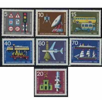 7 عدد تمبر نمایشگاه حمل و نقل - جمهوری فدرال آلمان 1965