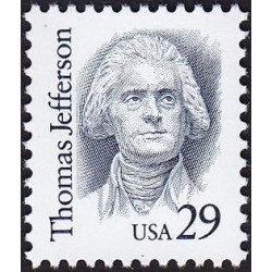 1 عدد تمبر سری پستی - توماس جفرسون - آمریکا 1993
